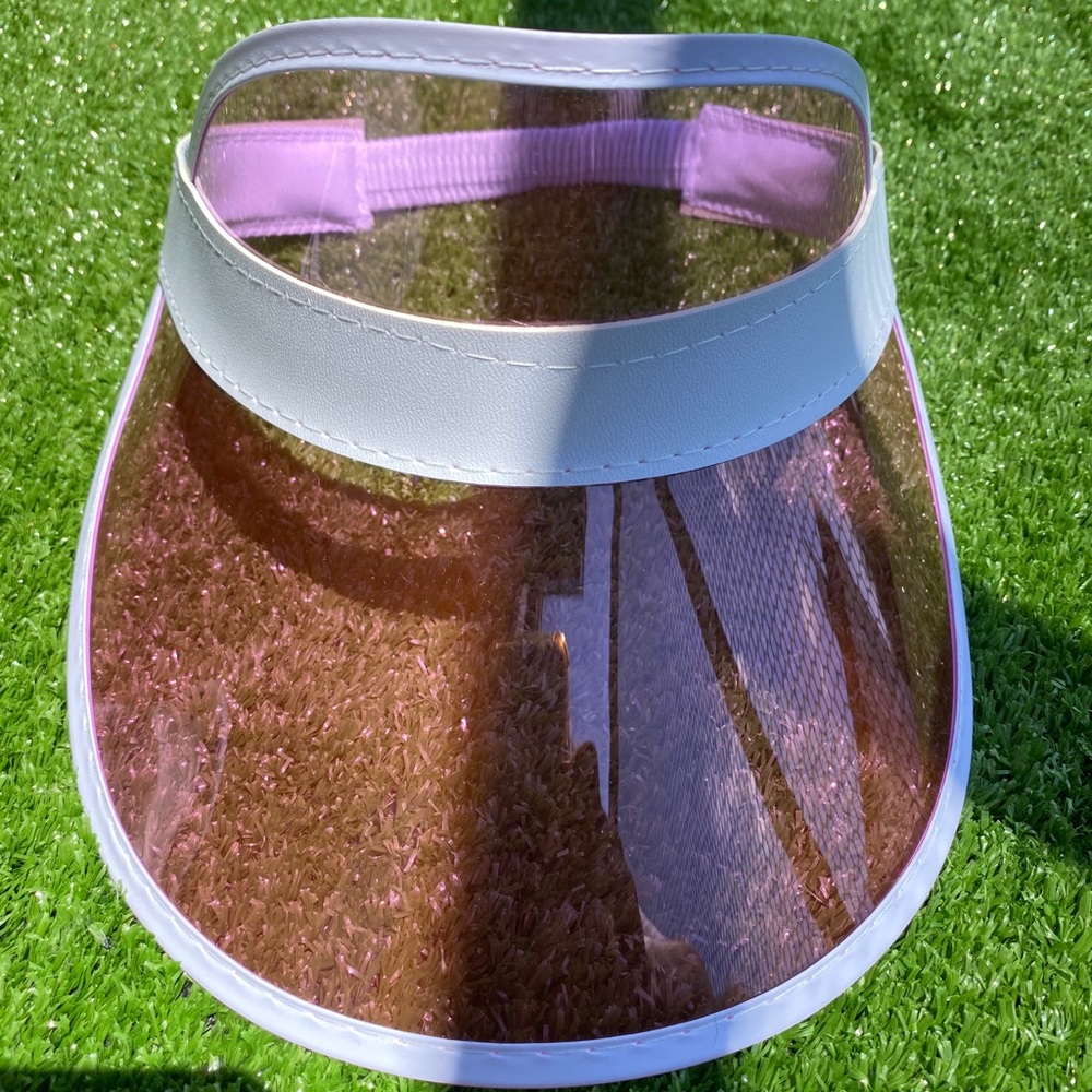 Pink Visor, Plain Fashion PVC, Visor Sun Hat